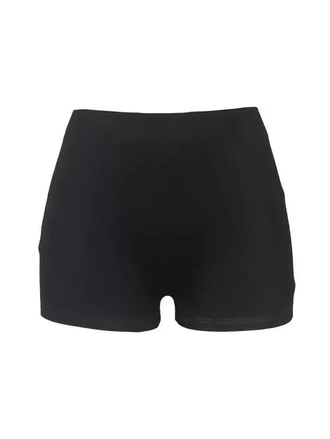 Lips Print Medium Rise Elastic Waist Fabric Shorts