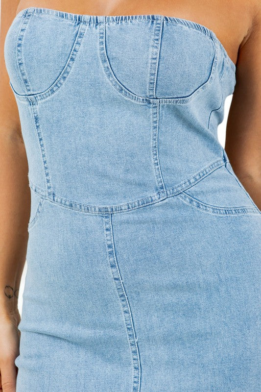 LONG MAXI DENIM DRESS