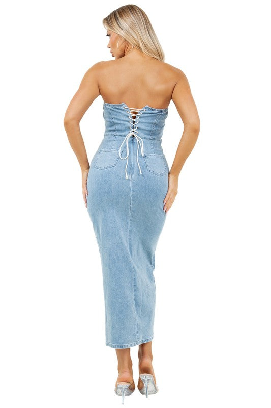 LONG MAXI DENIM DRESS