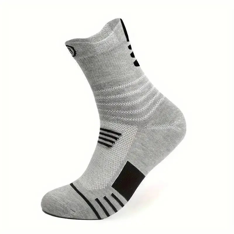 3 Pairs Men's Comfort Fit Cushion Performance Athletic Crew Socks For